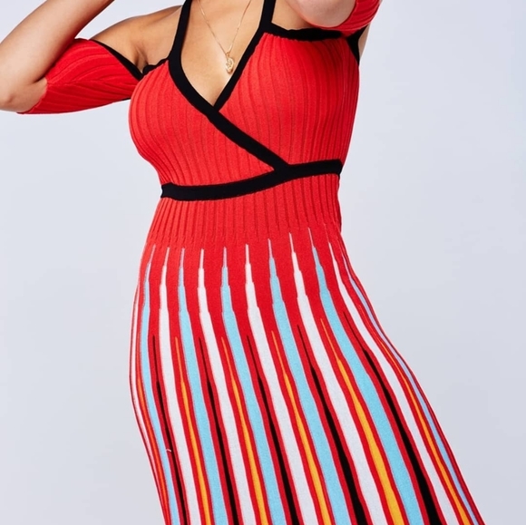 Red Mix Dress - Picture 3 of 4